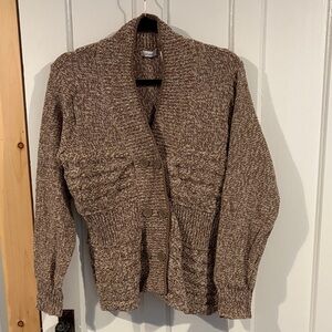liz & co. Tan and Cream Cardigan Sweater